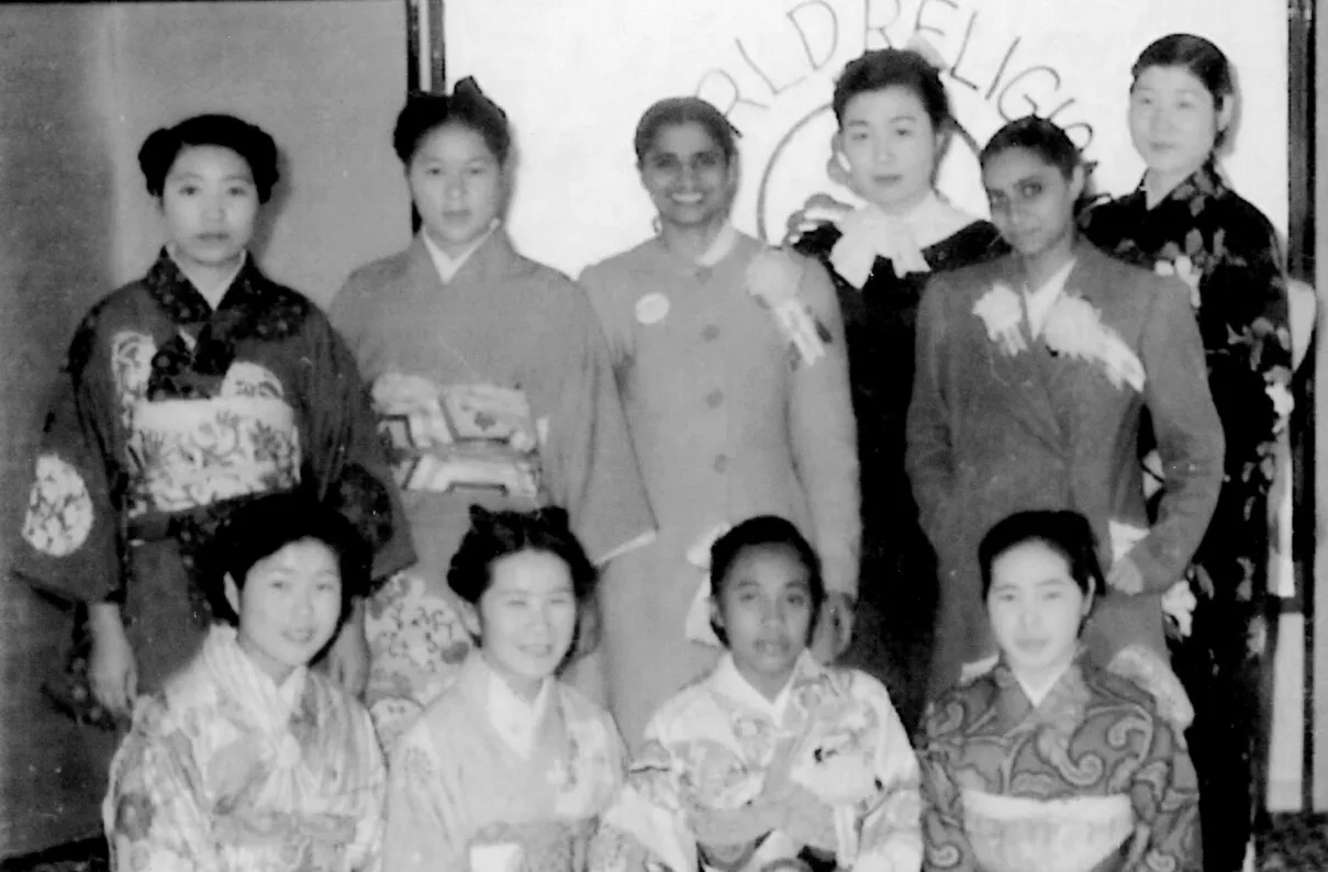 1954 First BK delegation goes abroad to partake in the International Religious Conference held in Japan Seen above – Dadi Prakashmani and Dadi Ratan Mohini in Japan