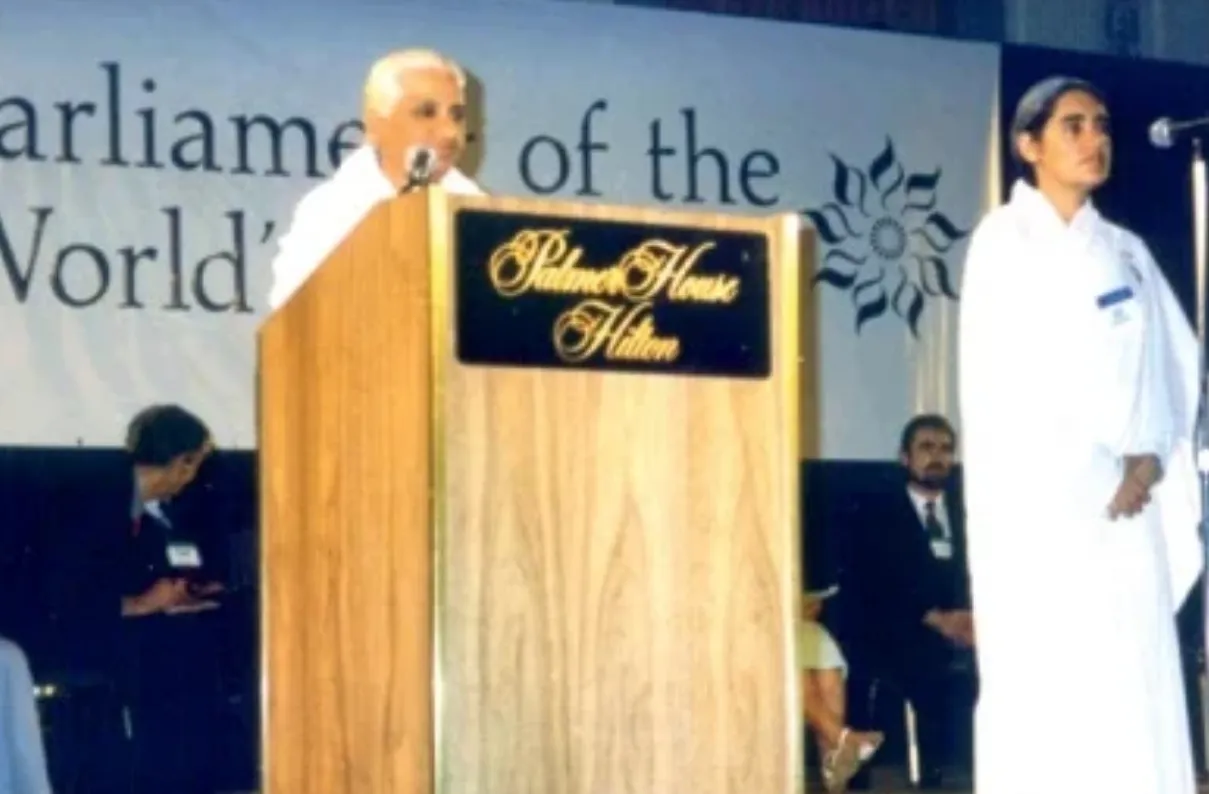 1993 Dadi Prakashmani invited by the World Parliament of Religions to deliver Presidential Address at Chicago