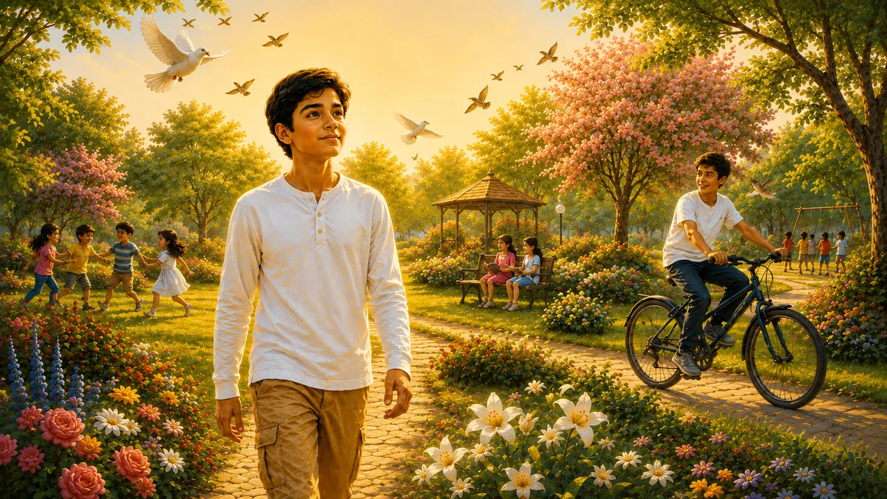 A Peaceful Garden Beyond the Screen