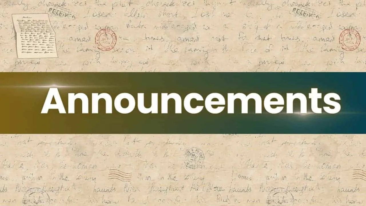 Announcements