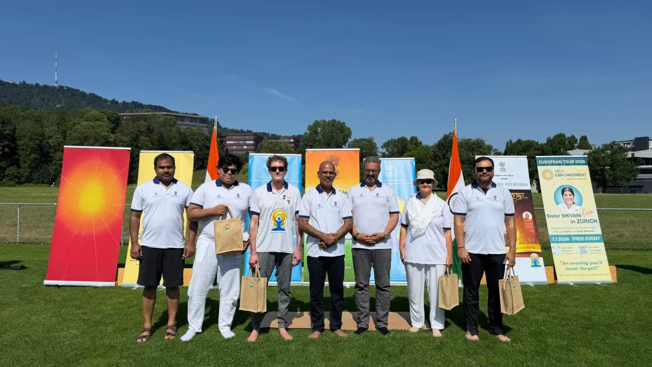 Rajyoga Meditation Enhances International Day of Yoga Celebrations in Switzerland Rajyoga Meditation Enhances International Day of Yoga Celebrations in Switzerland