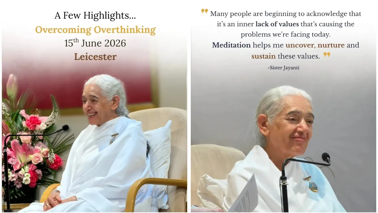 Leicester Overcoming Overthinking UK Tour Concludes with Sister Jayanti’s Inspiring Guidance
