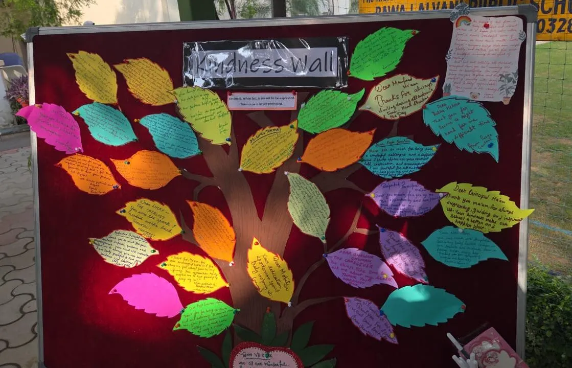 Kindness Wall Encourages Students to Make Kindness Visible at Bawa Lalvani Public School, Kapurthala Kindness Wall Encourages Students to Make Kindness Visible at Bawa Lalvani Public School, Kapurthala