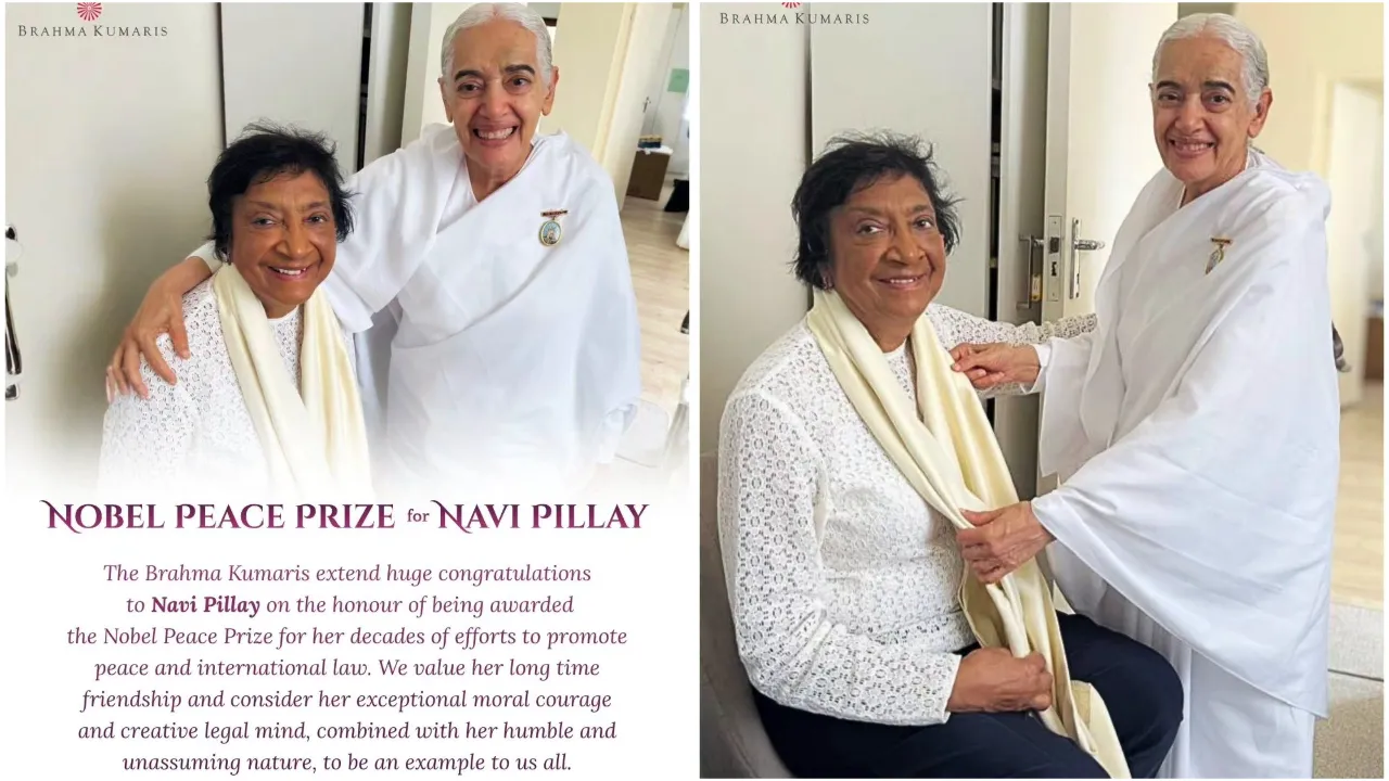Brahma Kumaris Congratulate Navi Pillay on the Nobel Peace Prize Brahma Kumaris Congratulate Navi Pillay on the Nobel Peace Prize