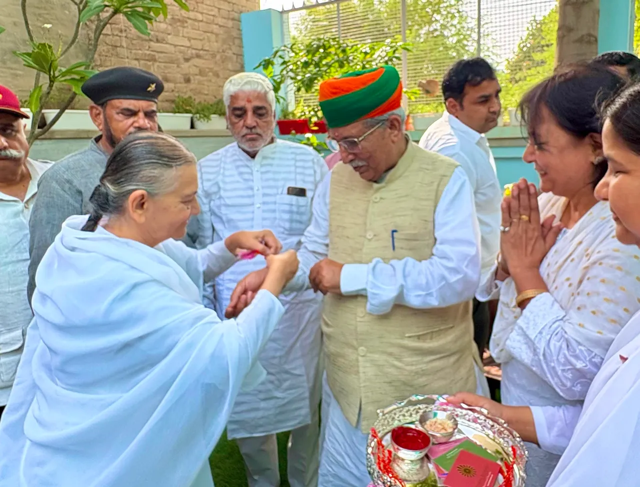 Brahma Kumaris Bikaner Tie Sacred Rakhi to Union Minister and Senior Administrative Officials Brahma Kumaris Bikaner Tie Sacred Rakhi to Union Minister and Senior Administrative Officials