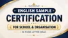 ENGLISH Sample Certification Format for School & Organization in their Letterhead