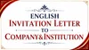 English Invitation Letter To Company&Institution