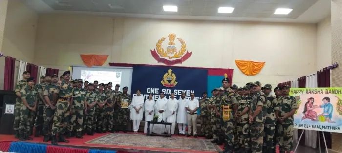 रक्षाबंधन पर ब्रह्माकुमारी बहनों द्वारा सशस्त्र बलों को परमात्म याद का रक्षासूत्र