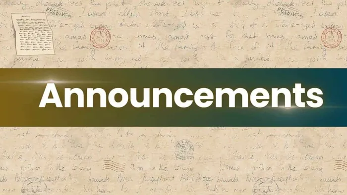 Announcements