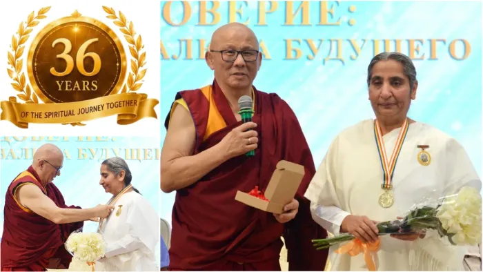 Rajyogini BK Santosh Didi Receives Two Prestigious Awards in St. Petersburg, Russia Rajyogini BK Santosh Didi Receives Two Prestigious Awards in St. Petersburg, Russia