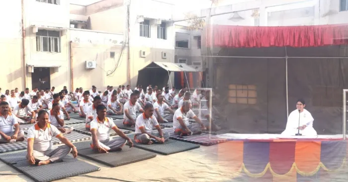 Stress-Free Minds in Ladhowal: A Session with NDRF By Brahma Kumaris