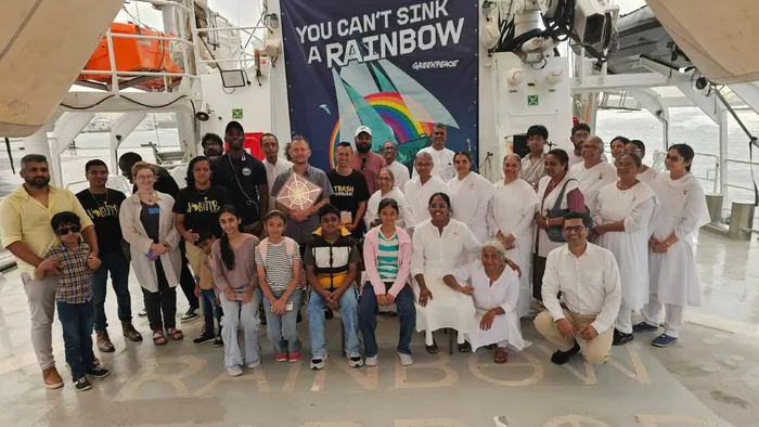 Brahma Kumaris Delegation Visits Greenpeace Rainbow Warrior in Mauritius to Promote Environmental Awareness