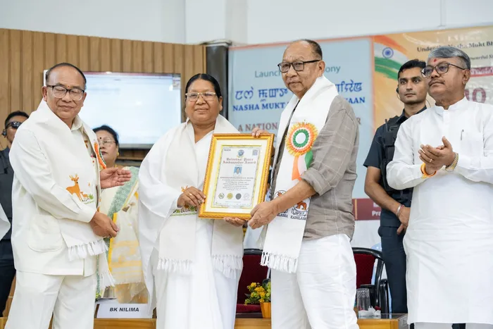 Brahma Kumaris Launches ‘10 Crore Addiction-Free Pledge Mega Campaign’ in Imphal; Manipur Chief Minister Honours BK N… Brahma Kumaris Launches ‘10 Crore Addiction-Free Pledge Mega Campaign’ in Imphal; Manipur Chief Minister Honours BK Nilima — photo gallery 1