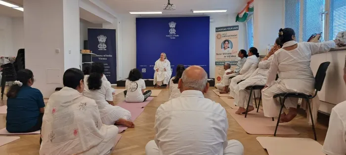 Embassy of India in Vienna Organizes Rajyoga Meditation Session with Brahma Kumaris Ahead of International Day of Yog… Embassy of India in Vienna Organizes Rajyoga Meditation Session with Brahma Kumaris Ahead of International Day of Yoga 2026 — photo gallery 1