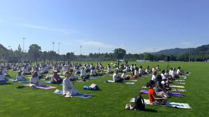 Rajyoga Meditation Enhances International Day of Yoga Celebrations in Switzerland — photo gallery 1 Rajyoga Meditation Enhances International Day of Yoga Celebrations in Switzerland — photo gallery 1