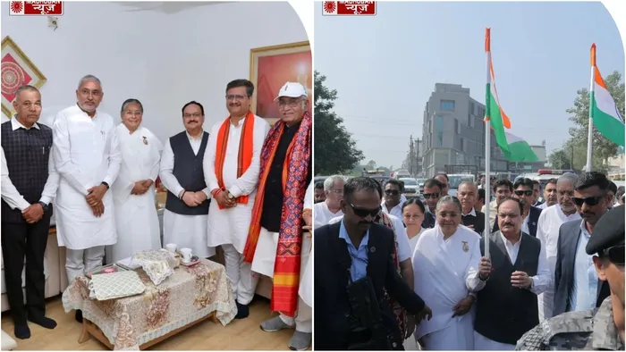 वडोदरा में राष्ट्रीय एकता रैली के दौरान जे.पी. नड्डा का ब्रह्माकुमारीज़ अटलादरा सेवाकेंद्र आगमन