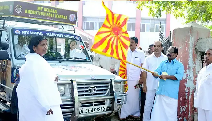 Counselling and awareness sessions through Rajyoga Meditation conducted in the Moving Van.