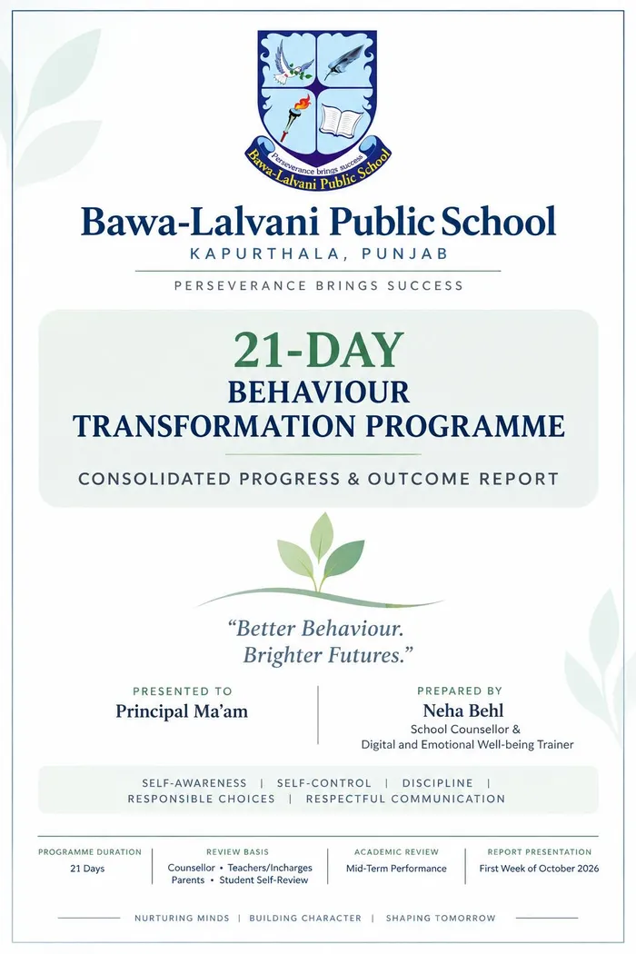 21-Day Behaviour Transformation Programme Nurtures Positive Habits at Bawa Lalvani Public School, Kapurthala — gallery photo 2
