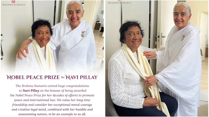 Brahma Kumaris Congratulate Navi Pillay on the Nobel Peace Prize Brahma Kumaris Congratulate Navi Pillay on the Nobel Peace Prize