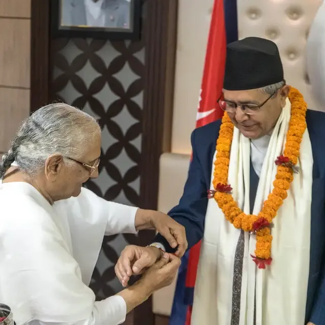 रक्षाबंधन पर्व पर नेपाल के शीर्ष नेतृत्व को राखी समर्पण
