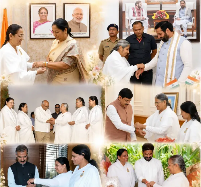 Brahma Kumaris Sisters Tie Sacred Rakhi to Chief Ministers Across India — gallery photo 17