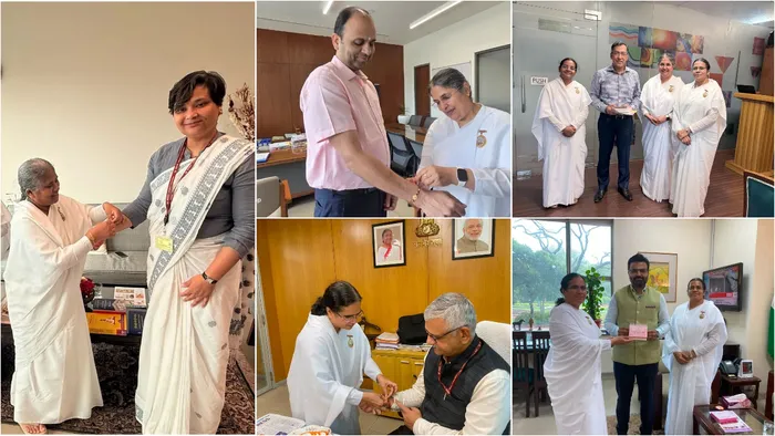 Sacred Raksha Sutra Carries the Message of Peace and Spiritual Strength to Senior Government Officials Sacred Raksha Sutra Carries the Message of Peace and Spiritual Strength to Senior Government Officials