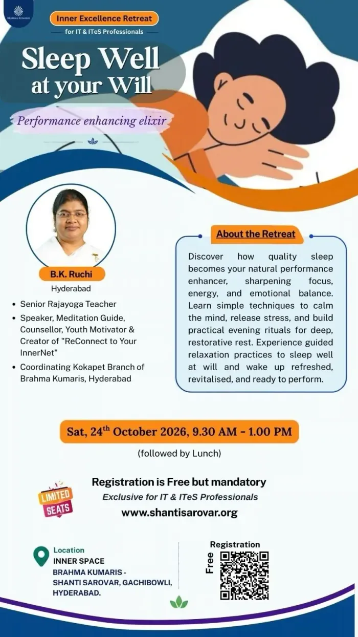 ‘Sleep Well at Your Will’: Retreat for IT professionals in Hyderabad to Focus on Quality Sleep and Inner Calm