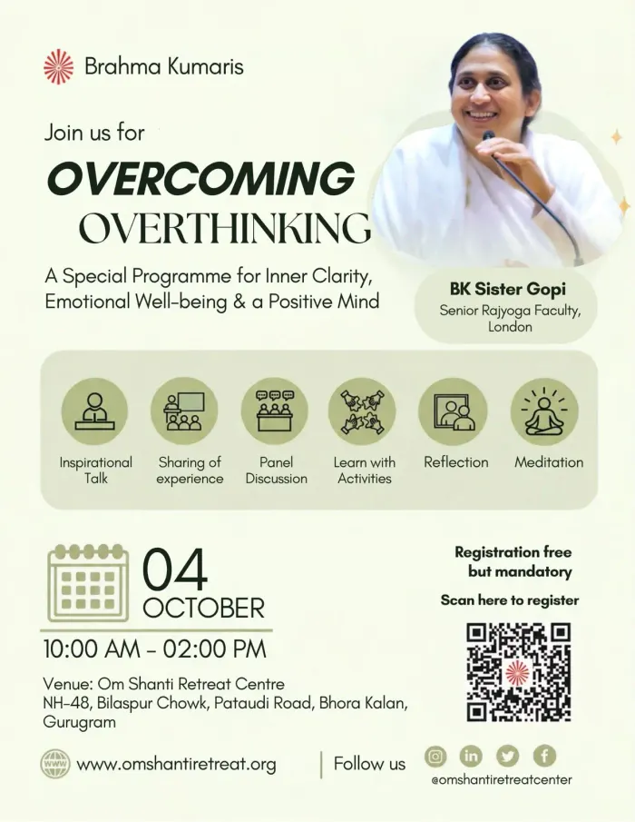 Brahma Kumaris to Host Special Programme on Managing Overthinking and Finding Inner Clarity in Gurugram