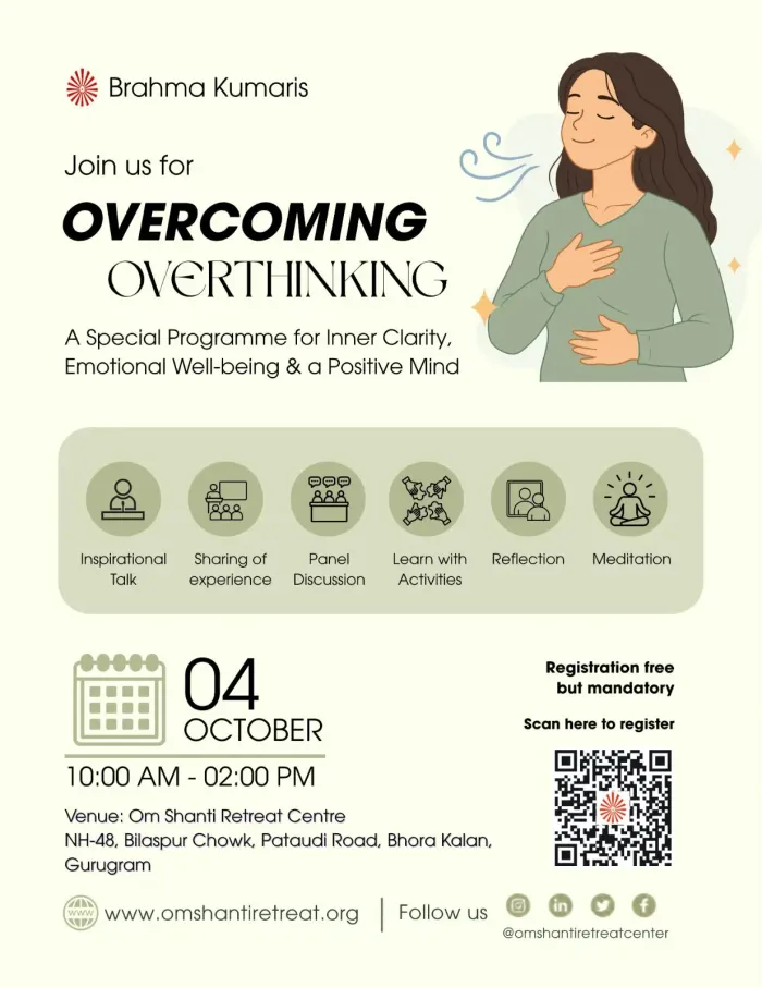 Brahma Kumaris to Organise ‘Overcoming Overthinking’ Programme for Inner Clarity and Emotional Well-being in Gurugram