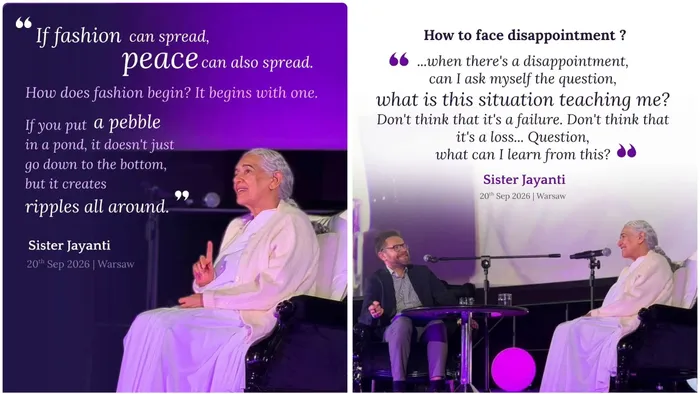 Sister Jayanti Shares Message of Inner Peace in Warsaw, Poland Sister Jayanti Shares Message of Inner Peace in Warsaw, Poland