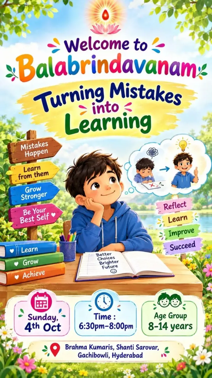 Brahma Kumaris to Host Balabrindavanam Kids Special session on ‘Turning Mistakes into Learning’ in Hyderabad