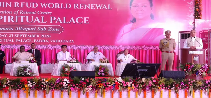 राष्ट्रपति श्रीमती द्रौपदी मुर्मू जी ने वडोदरा में ग्लोबल स्पिरिचुअल पैलेस रिट्रीट सेंटर का किया लोकार्पण — gallery photo 9