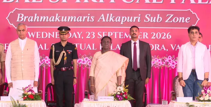 राष्ट्रपति श्रीमती द्रौपदी मुर्मू जी ने वडोदरा में ग्लोबल स्पिरिचुअल पैलेस रिट्रीट सेंटर का किया लोकार्पण — photo gal… राष्ट्रपति श्रीमती द्रौपदी मुर्मू जी ने वडोदरा में ग्लोबल स्पिरिचुअल पैलेस रिट्रीट सेंटर का किया लोकार्पण — photo gallery 6